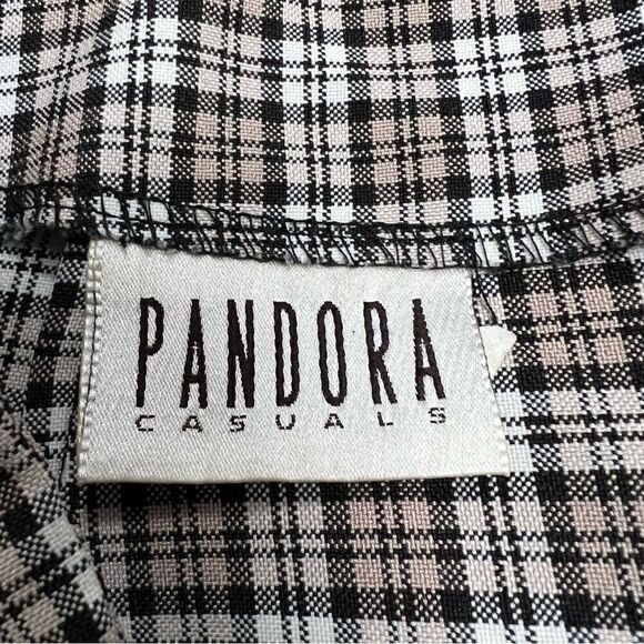 Pandora Casuals miniskirt brown plaid cottagecore academia tag szS inner tag L - Picture 8 of 9
